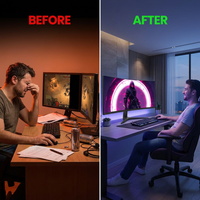 34 In. 1500R Curved Gaming Monitor, WQHD 3440X1440P 144Hz Ultra-Wide Computer Screen W/Freesync, Hdmi&Displayport, Black — Before & After