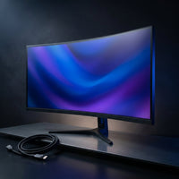 34 In. 1500R Curved Gaming Monitor, WQHD 3440X1440P 144Hz Ultra-Wide Computer Screen W/Freesync, Hdmi&Displayport, Black — Studio Shot