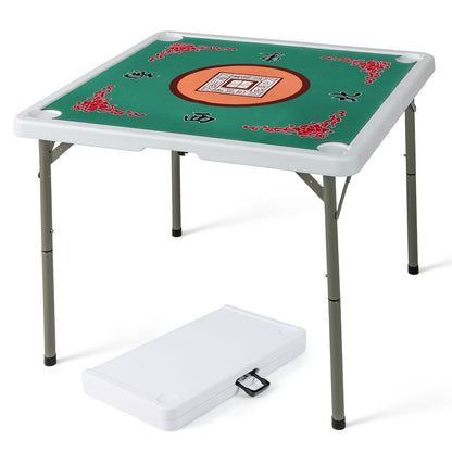 35 Inch 4 Player Game Card Folding Mahjong Table with Cup Holders