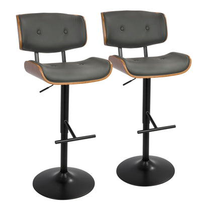 Mid-Century Modern Adjustable Barstool with Swivel - Black, White, Dark Gray