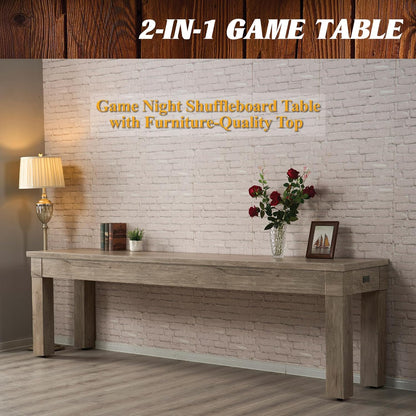 Barrington 9-Foot Shuffleboard Table with Durable Scratch-Resistant Playfield and 8-Puck Set