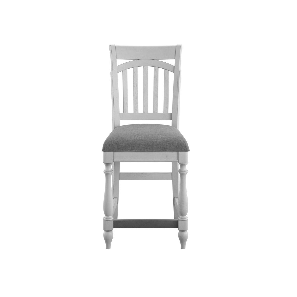 Slat Back Barstools Set of 2 with Coastal Design - Gray