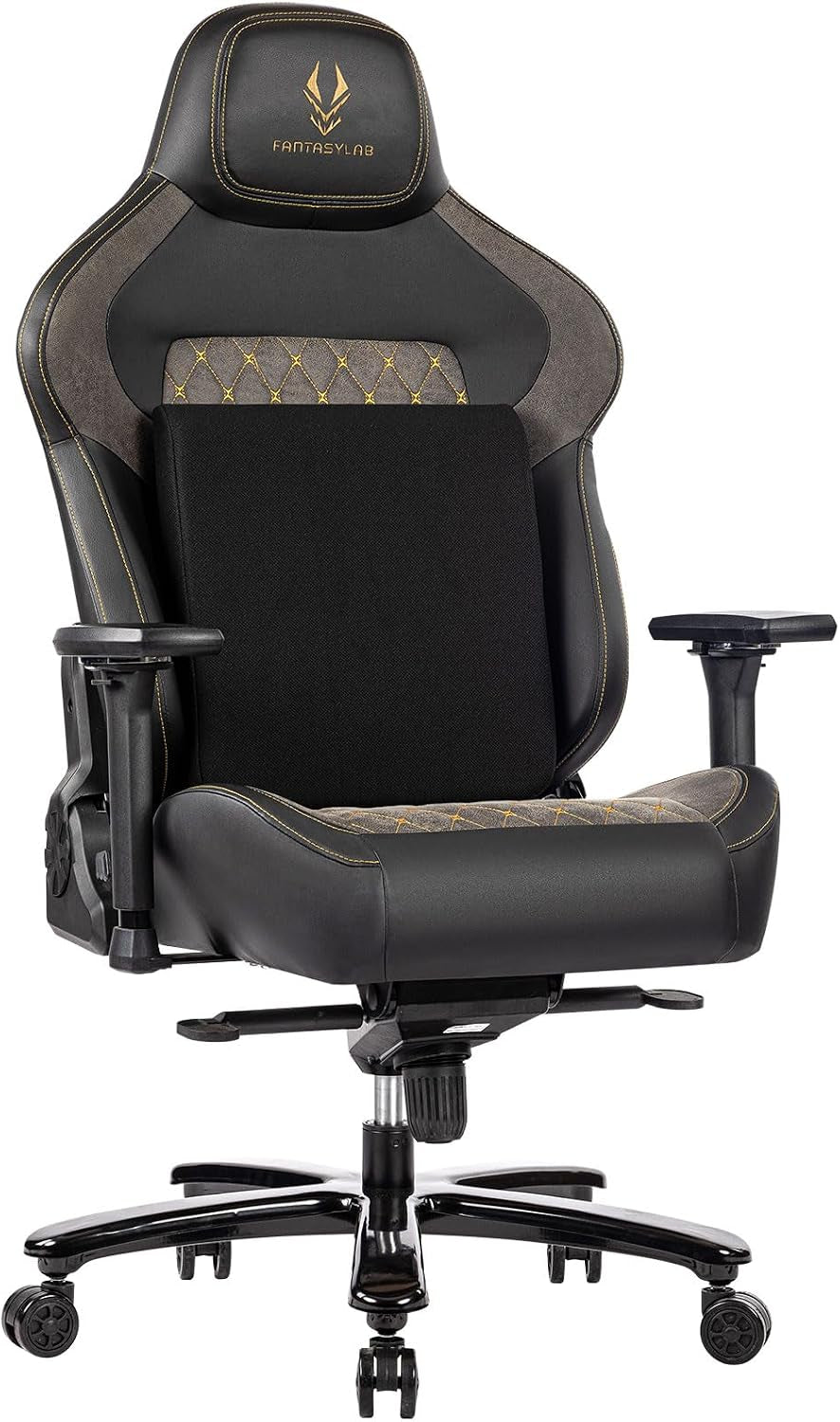 Big and Tall Gaming Chair 440LBS Gaming Chair with Metal Base Memory Foam Lumbar 4D Adjustable Armrest Computer Chair for Heavy People Ergonomic High-Back Computer Chair