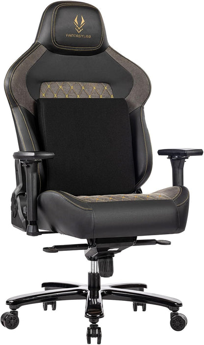 Big and Tall Gaming Chair 440LBS Gaming Chair with Metal Base Memory Foam Lumbar 4D Adjustable Armrest Computer Chair for Heavy People Ergonomic High-Back Computer Chair