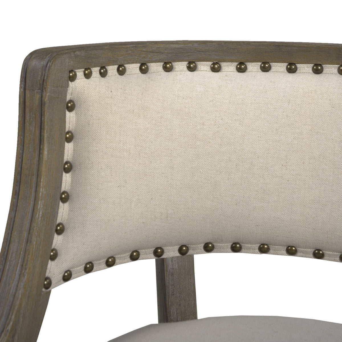 Farmhouse Counter Height Bar Stool with Backrest - Beige