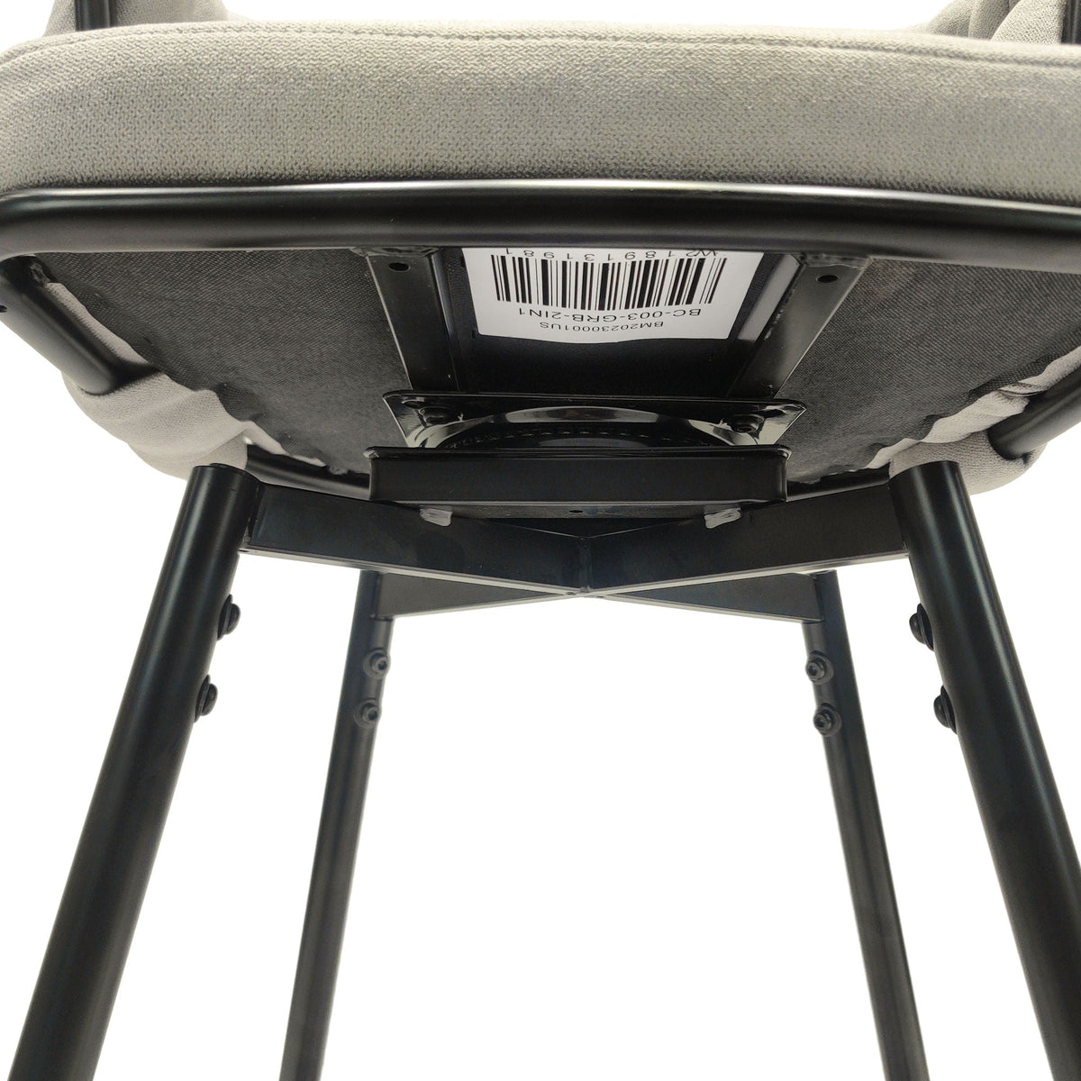 Bar Stool 360 Swivel with Back Footrest - Upholstered, Set of 2