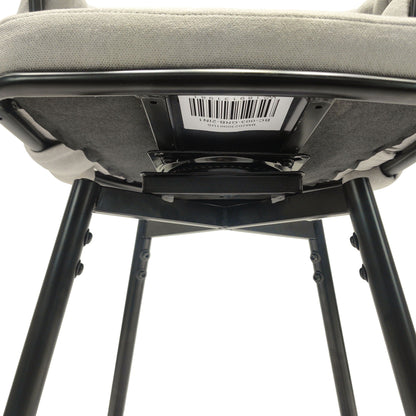 Bar Stool 360 Swivel with Back Footrest - Upholstered, Set of 2