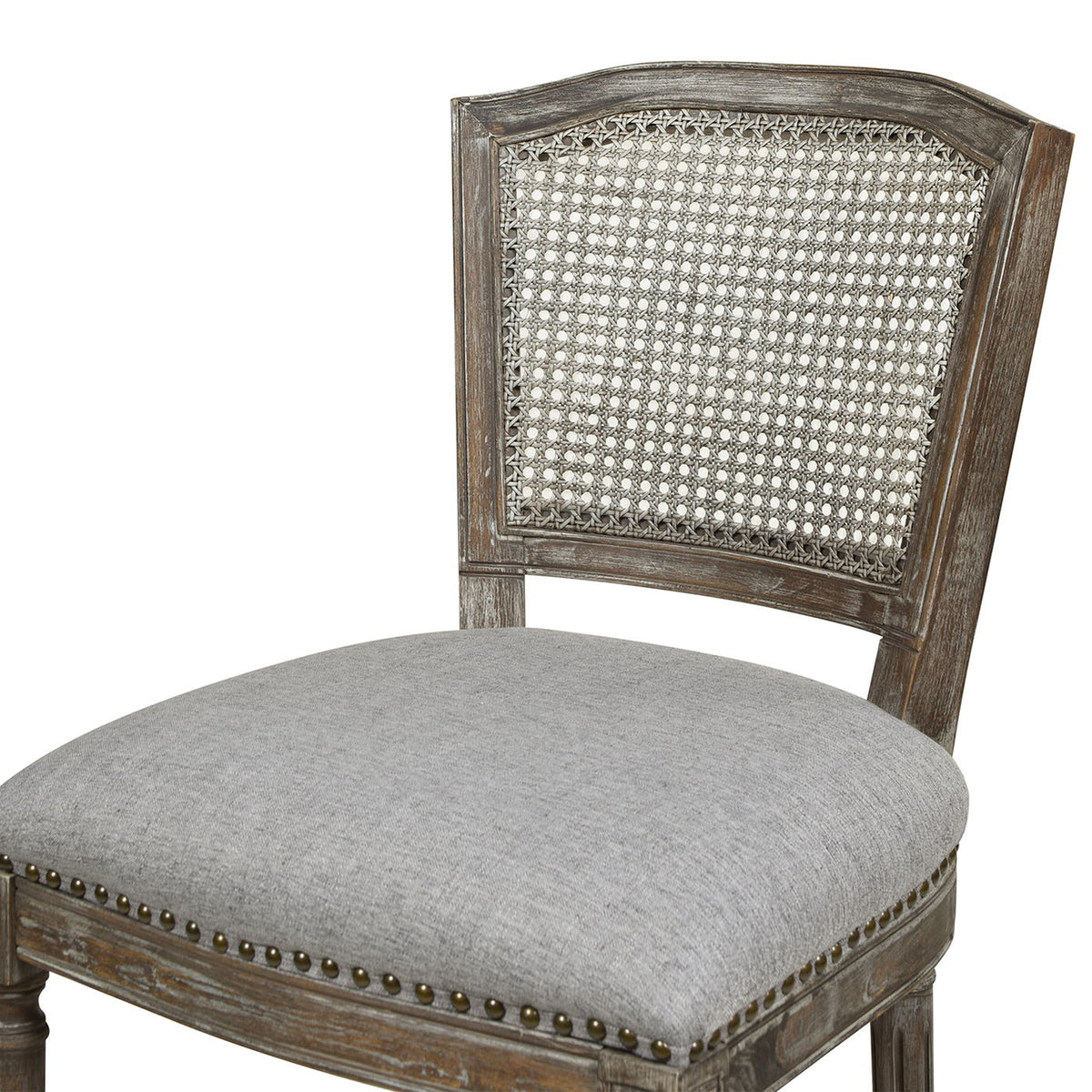 Rattan Wicker High Back Counter Bar Stool with Oak Frame - Gray or Dark Brown