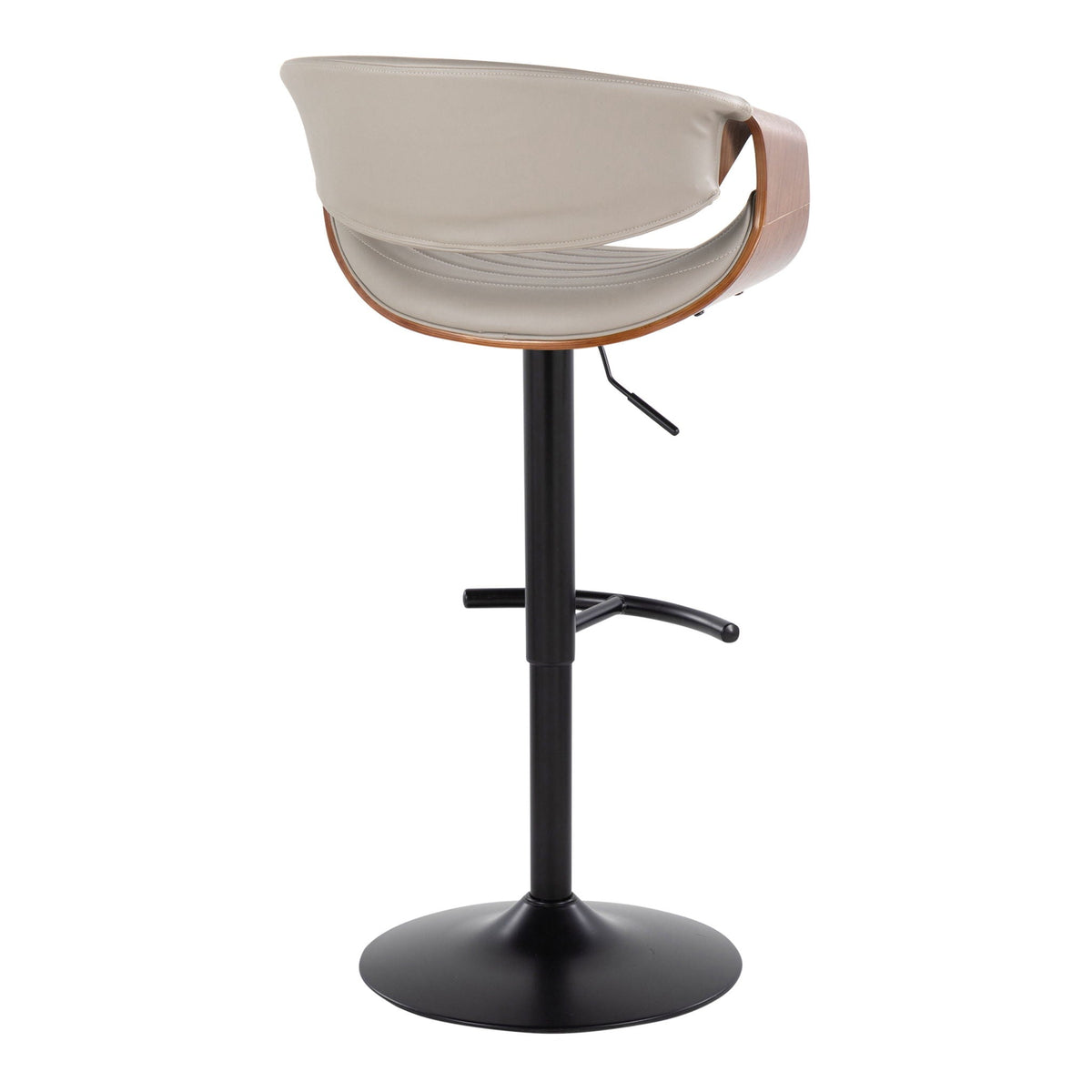 Symphony Mid Century Modern Adjustable Barstool Set with Swivel and T Footrest - Black, Beige, Pearl Silver