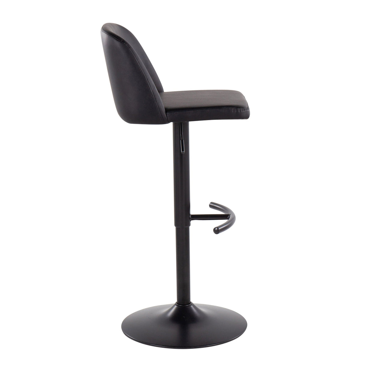 Contemporary Adjustable Bar Stool Set with Rounded T Footrest - Multiple Colors