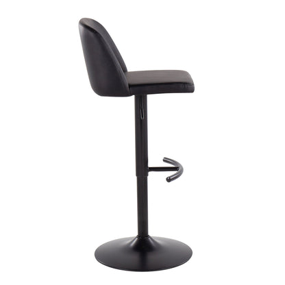 Contemporary Adjustable Bar Stool Set with Rounded T Footrest - Multiple Colors