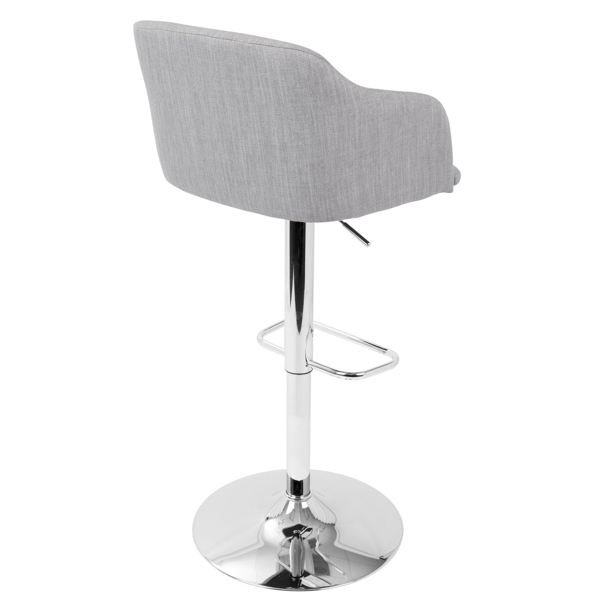 Contemporary Adjustable Barstool with Swivel - Light Gray