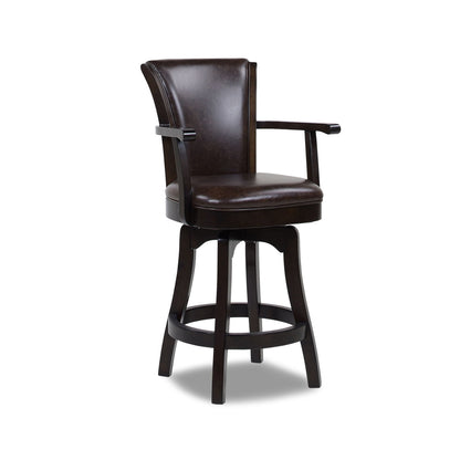 Swivel Counter Height Bar Stool with High Backrest and Solid Hardwood - Multiple Colors