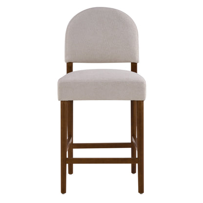 26-Inch Seat Height Bar Stool with Light Gray Fabric - Light Gray