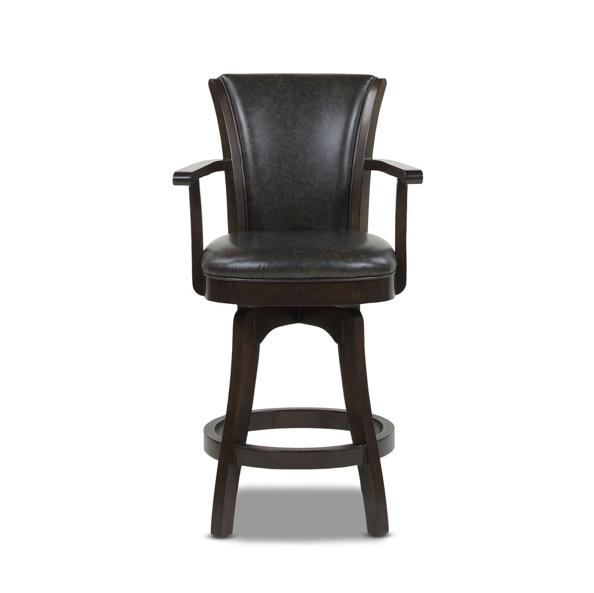 Swivel Counter Height Bar Stool with High Backrest and Solid Hardwood - Multiple Colors