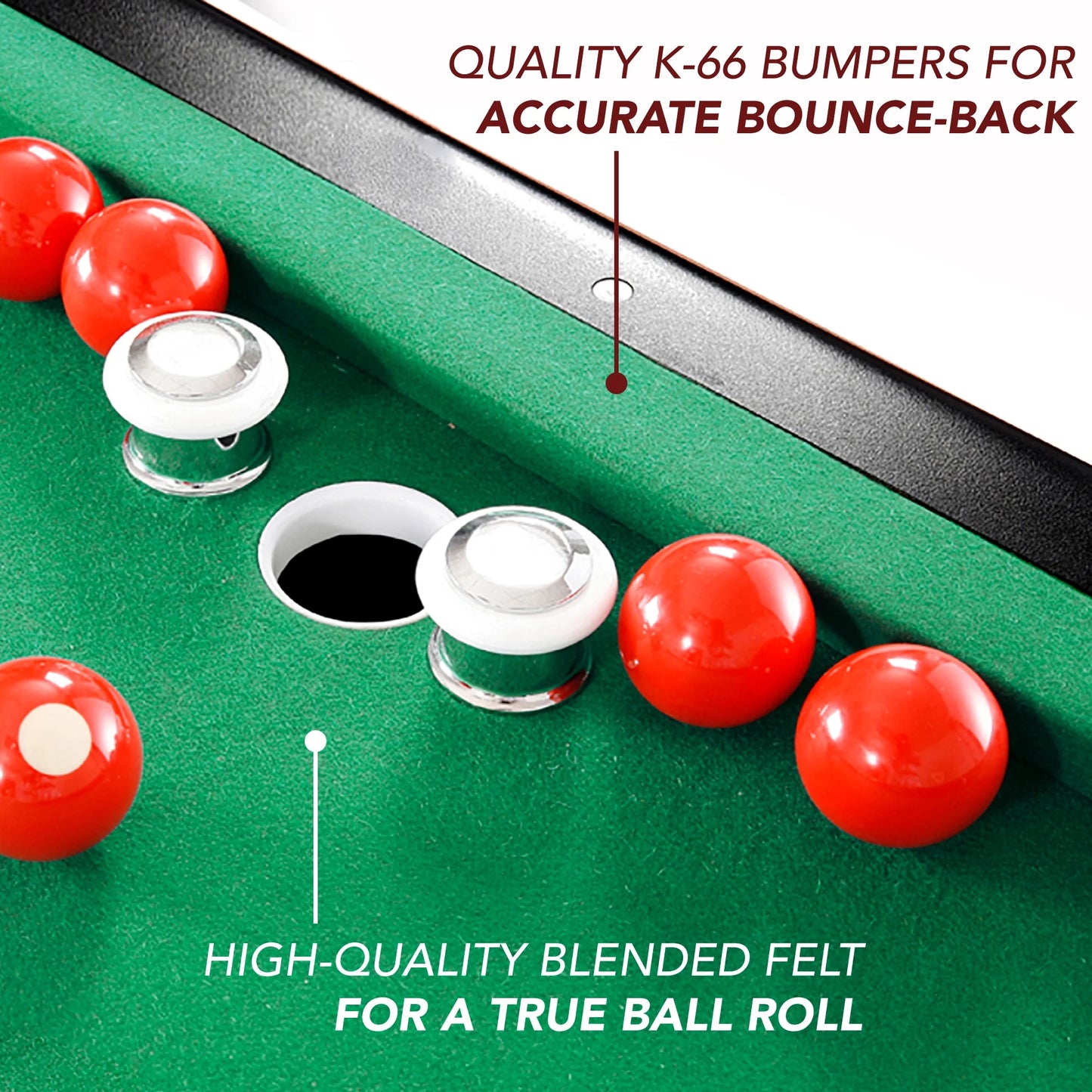Renegade Slate Bumper Pool Table, 54-In, Green