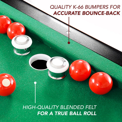 Renegade Slate Bumper Pool Table, 54-In, Green