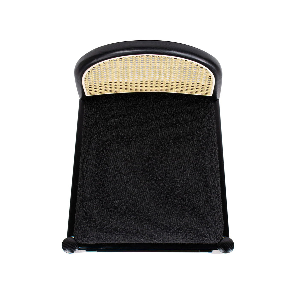 Curved Back Cane Bar Stools with Natural Cane Webbing - Black or White