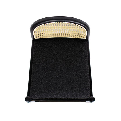 Curved Back Cane Bar Stools with Natural Cane Webbing - Black or White