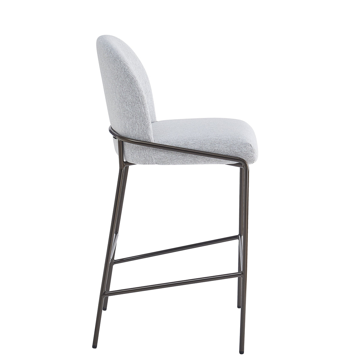 Galen Indoor Metal Upholstered Barstool with Contoured Backrest - Antique Bronze