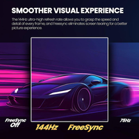 34 In. 1500R Curved Gaming Monitor, WQHD 3440X1440P 144Hz Ultra-Wide Computer Screen W/Freesync, Hdmi&Displayport, Black