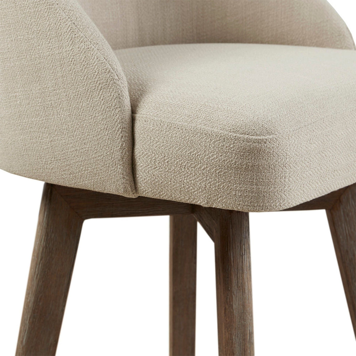 Modern 360-Degree Swivel Bar Stool in Sand | Solid Wood Frame