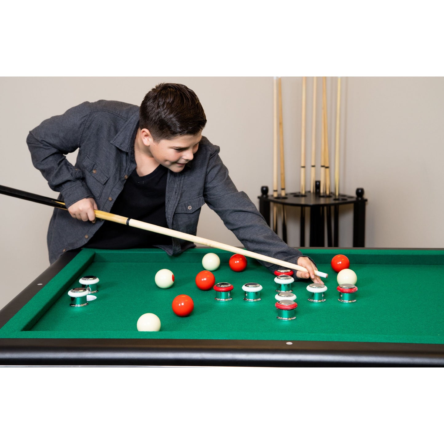 Renegade Slate Bumper Pool Table, 54-In, Green