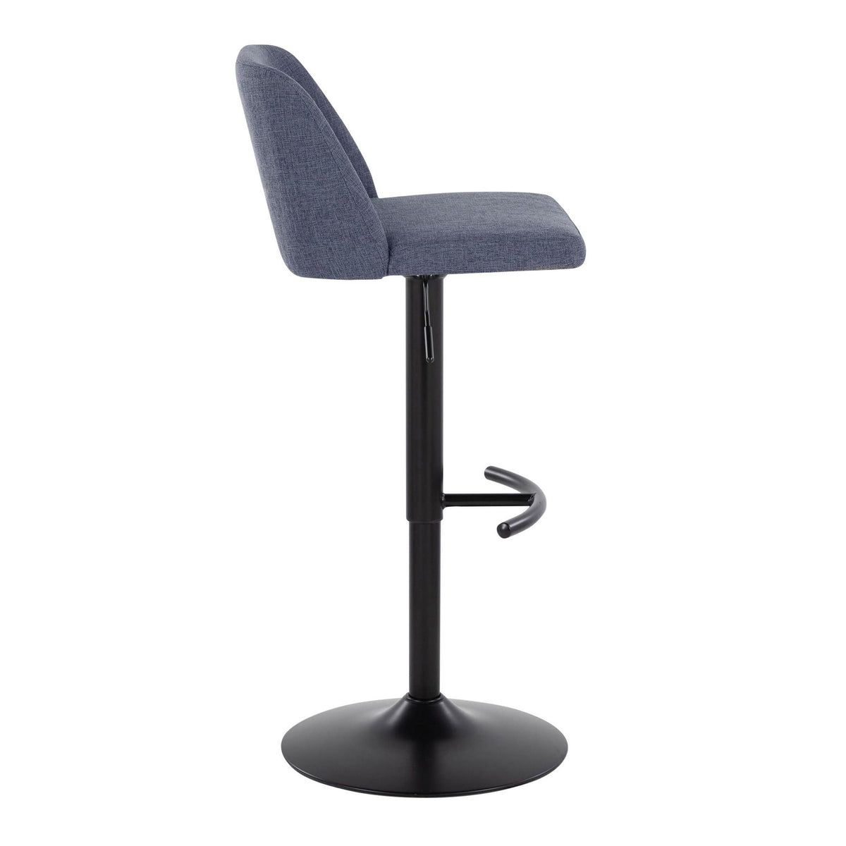 Contemporary Adjustable Bar Stool Set with Rounded T Footrest - Multiple Colors