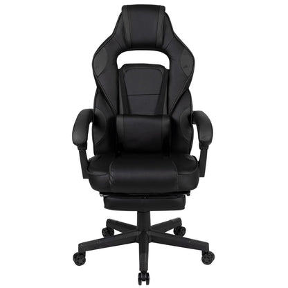 Black Ergonomic Gaming Chair -Recline Back/Arms, Footrest, Massaging Lumbar