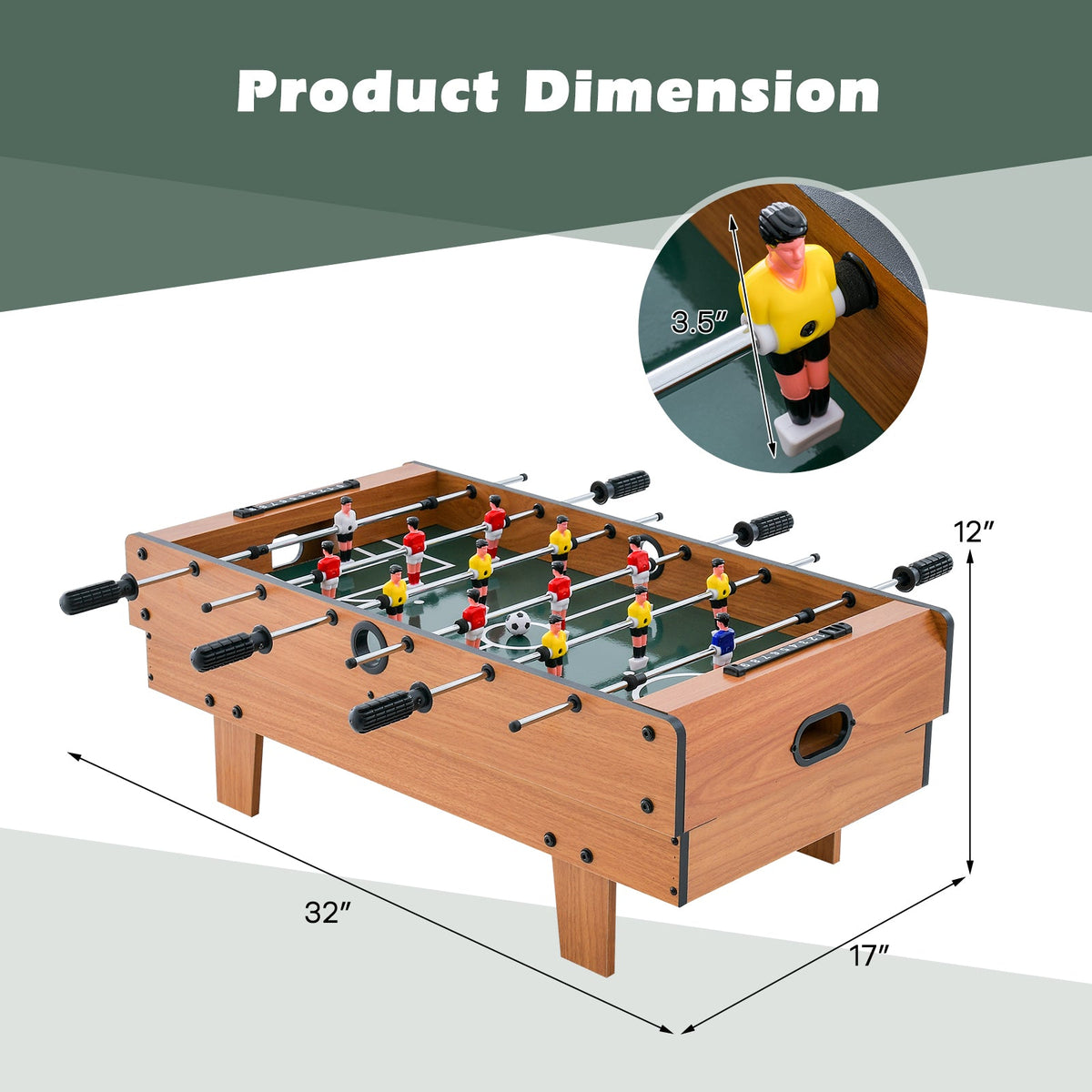 4-in-1 Combo Game Table Set Foosball Table with Billiards and Hockey