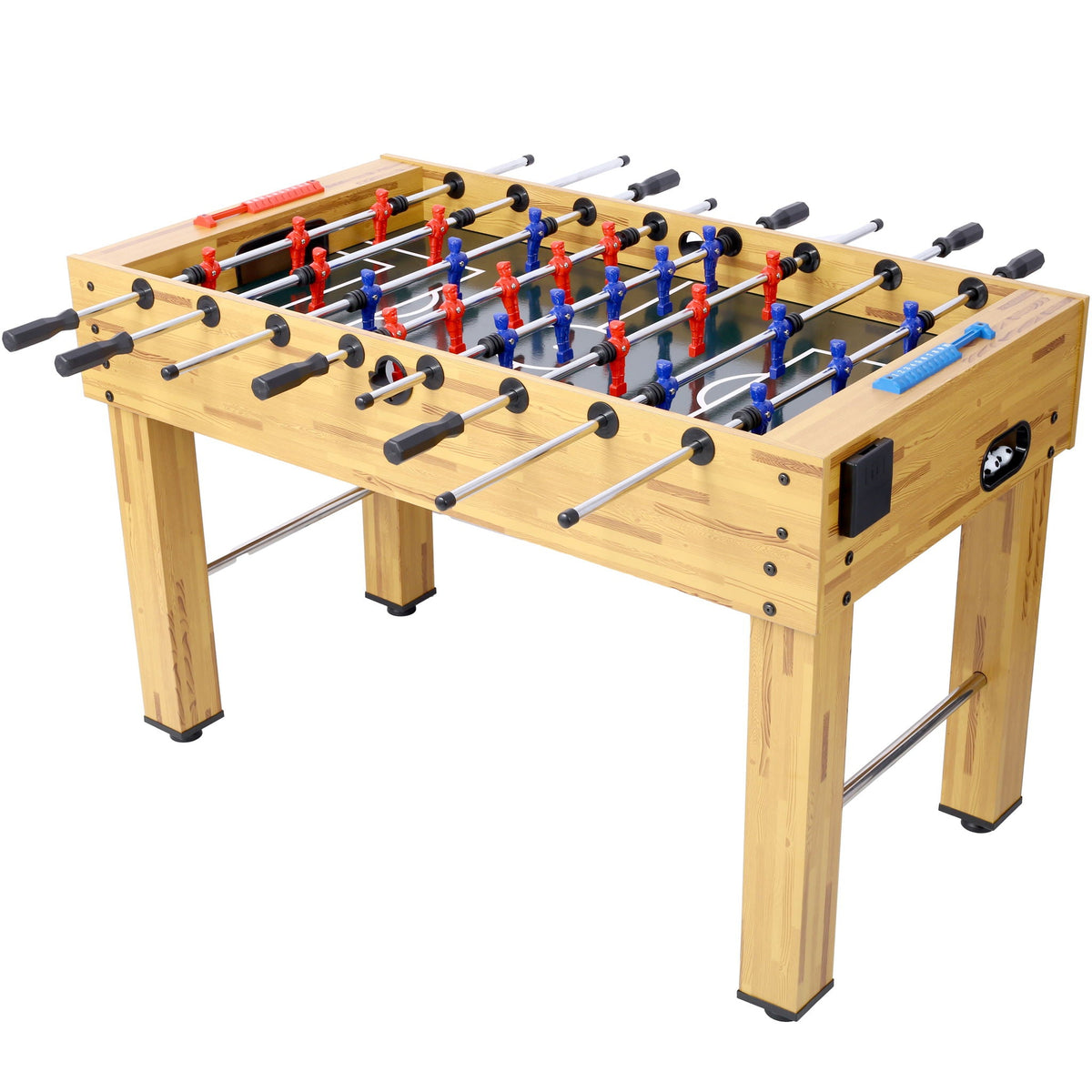 Hurricane Foosball Table with Steel and Wood Construction - Yellow, Black, or Light Brown