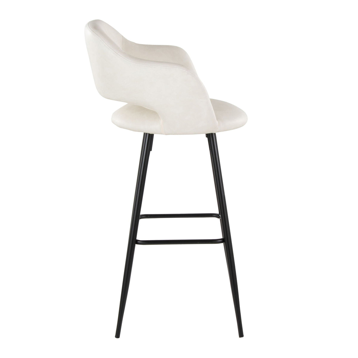 Contemporary Fixed Height Barstool Set of 2 with Square Footrest - Multiple Colors