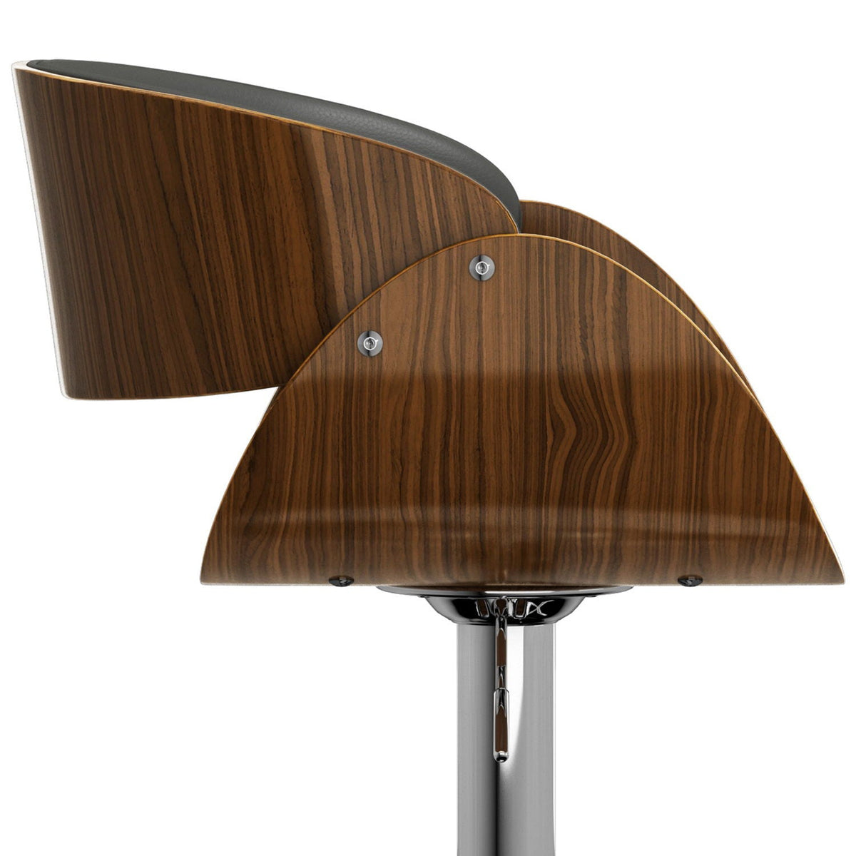 Mid Century Modern Adjustable Swivel Bar Stool with Bentwood Frame - Black, Light Blue, Dark Gray, White