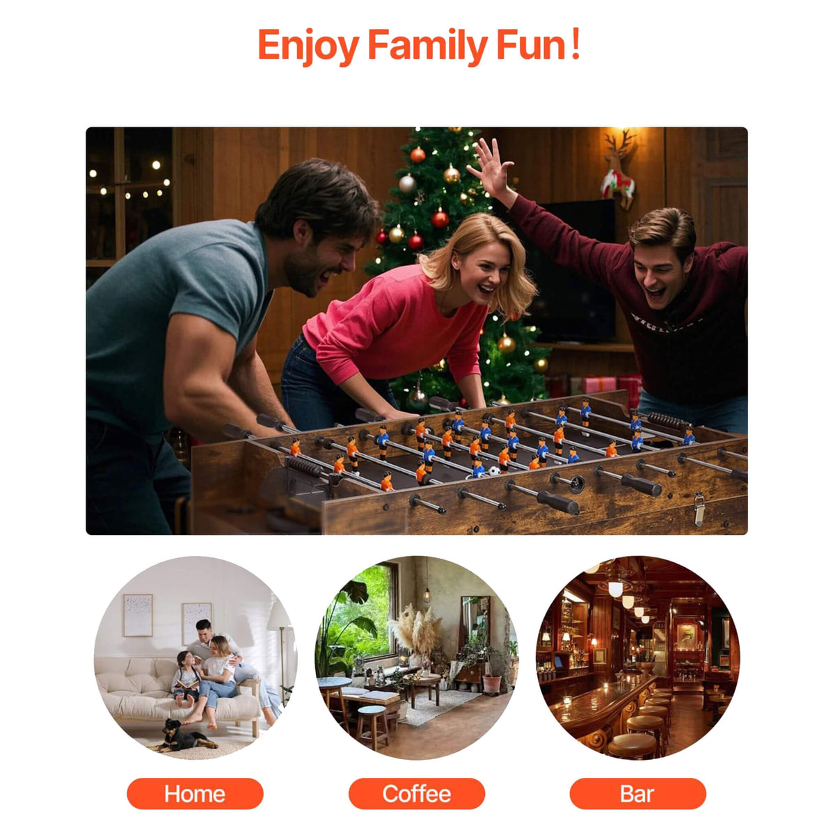 54-Inch 3-In-1 Air Hockey, Ping Pong And Foosball Table Combo (SAK14896)