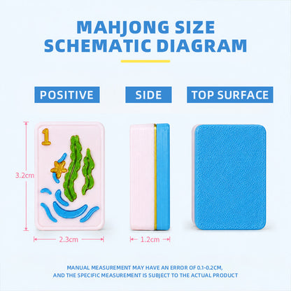 160PCS Beach Inspired American Mahjong Set, 3D Printed Tiles With Colorful Coastal Icons, Complete Table Game Set For Game Night