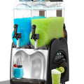 36L Commercial Slushie Machine 2 Tanks 9.5 Gal Frozen Drink Machine for Margarita Wine Slushies, 7-Color LED Light, 5 Smart Modes, Auto Clean, Slushy Machine for Bar Café Restaurant Party 120V/60Hz