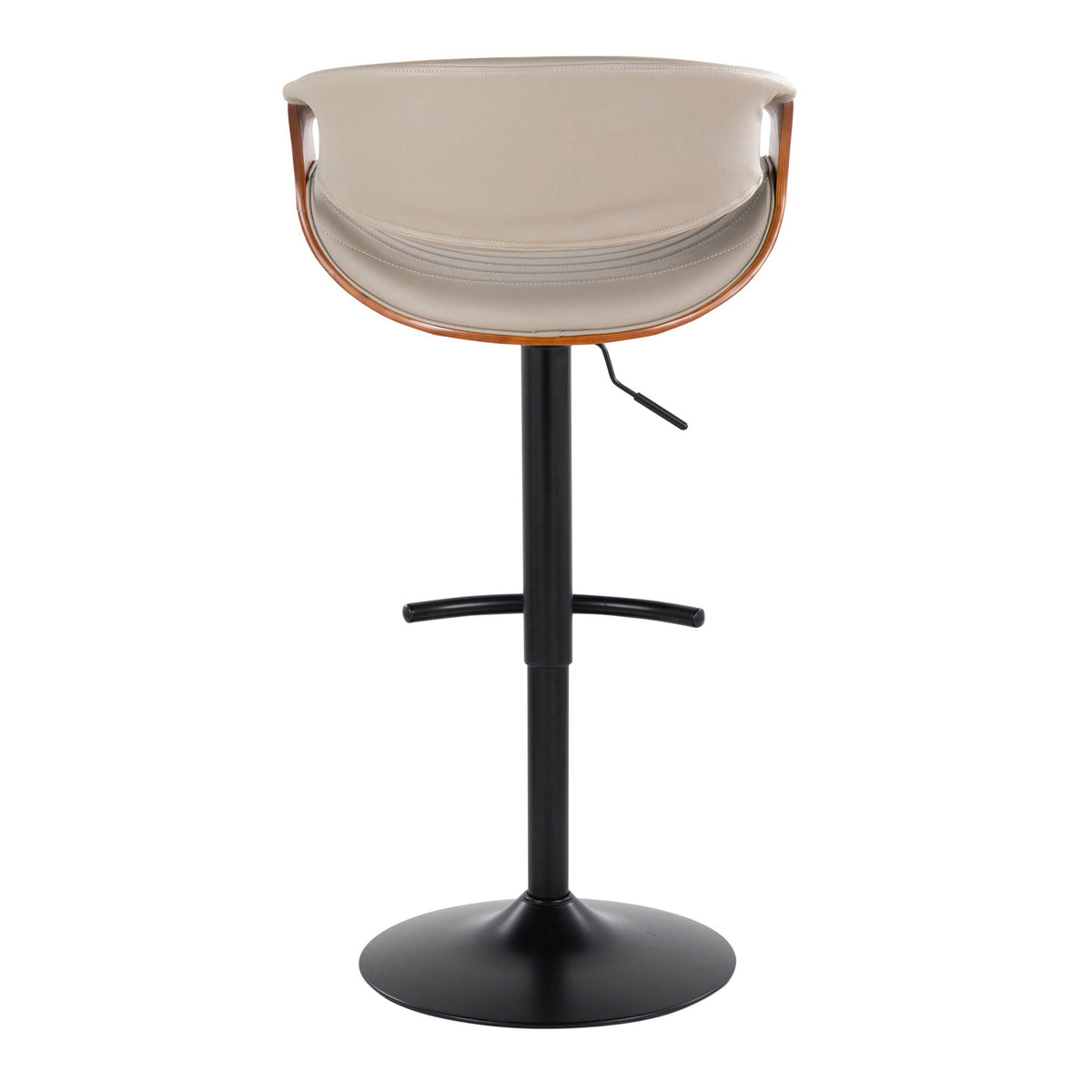 Symphony Mid Century Modern Adjustable Barstool Set with Swivel and T Footrest - Black, Beige, Pearl Silver