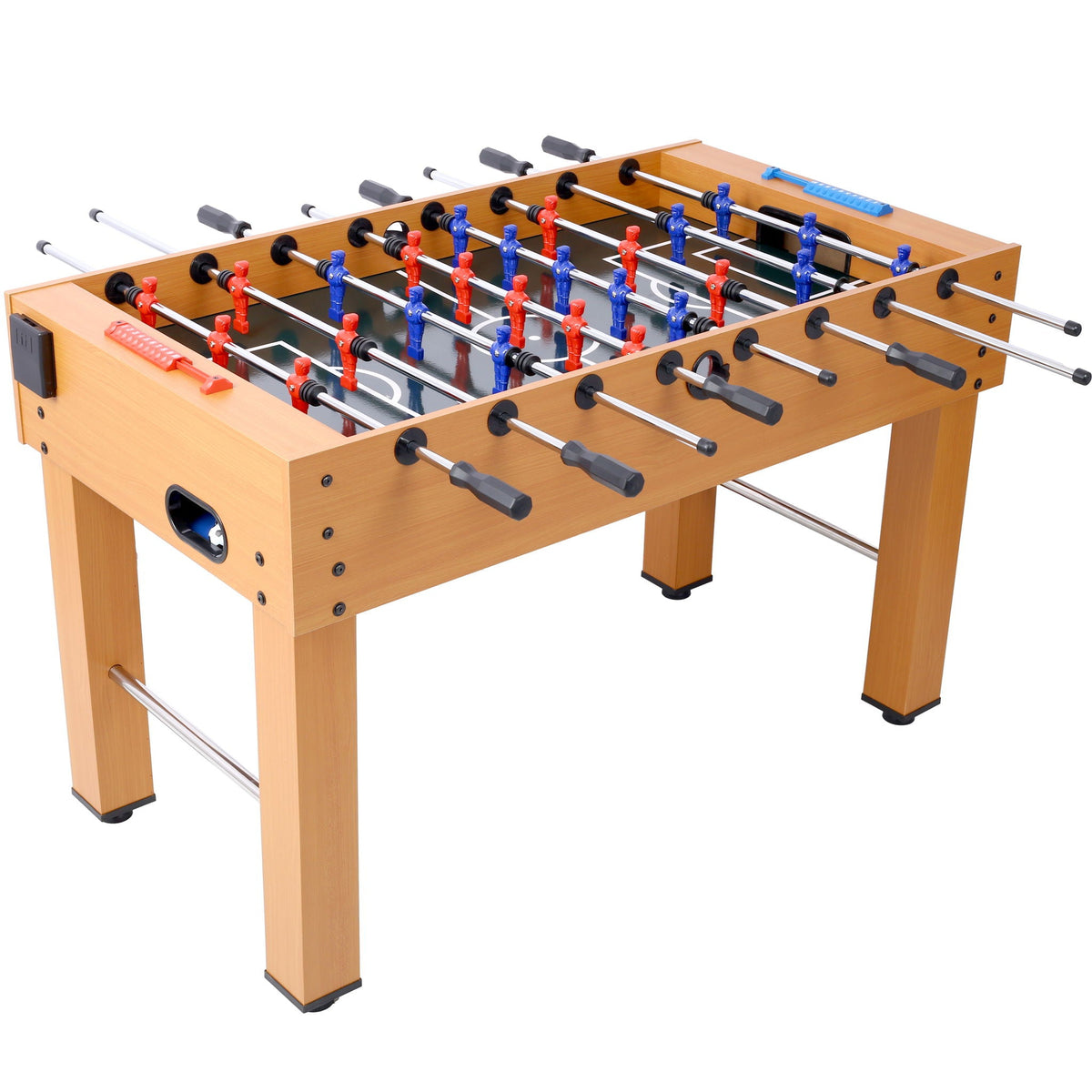 Hurricane Foosball Table with Steel and Wood Construction - Yellow, Black, or Light Brown
