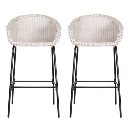Ladd Metal Wicker Barstool Set of 2