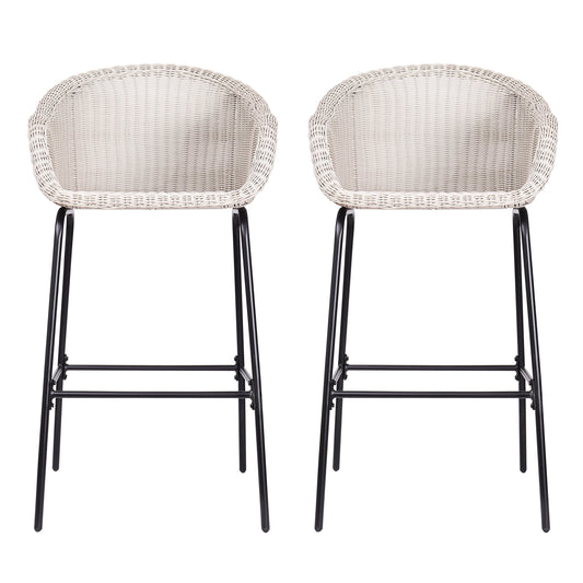 Ladd Metal Wicker Barstool Set of 2