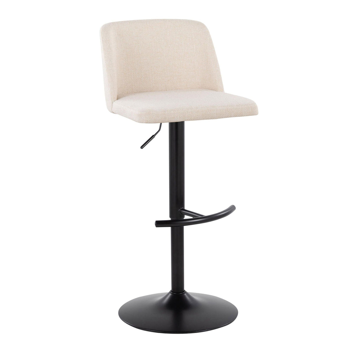 Contemporary Adjustable Bar Stool Set with Rounded T Footrest - Multiple Colors