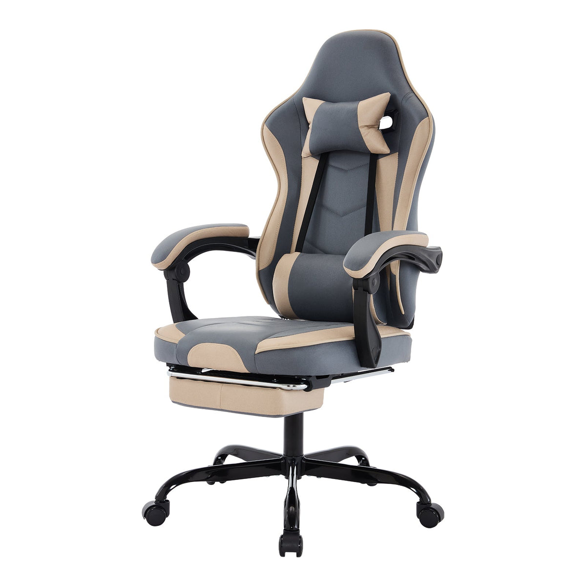 Ergonomic Gaming Chair with Massage Lumbar Support & Footrest