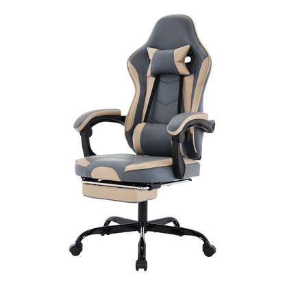 Ergonomic Gaming Chair with Massage Lumbar Support & Footrest