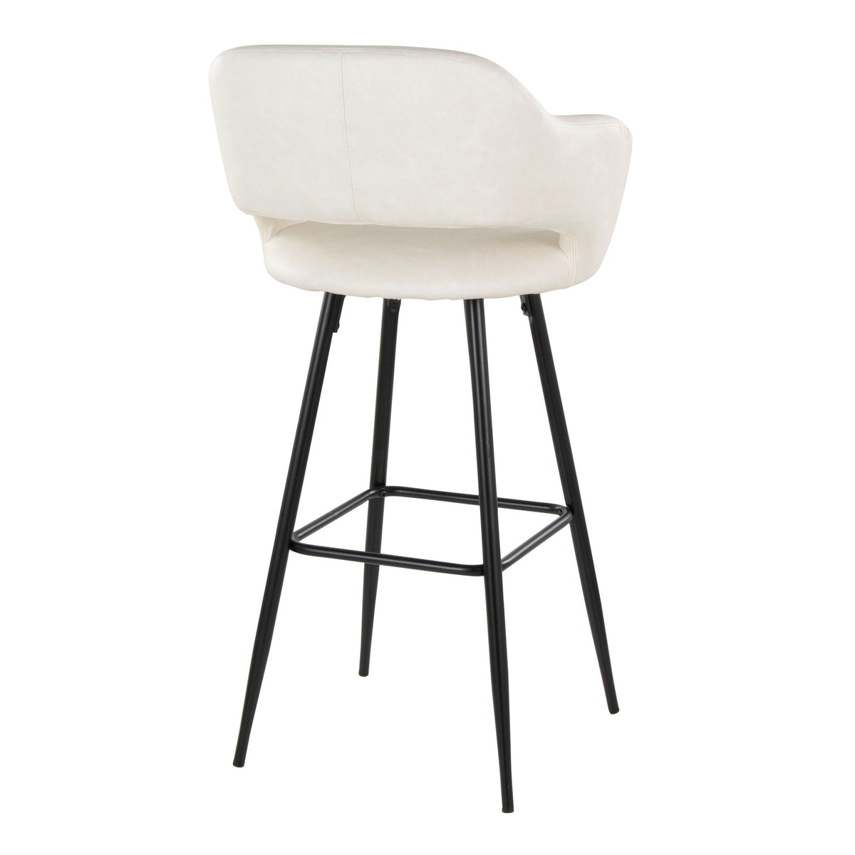 Contemporary Fixed Height Barstool Set of 2 with Square Footrest - Multiple Colors