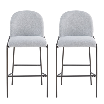 Galen Indoor Metal Upholstered Barstool with Contoured Backrest - Antique Bronze