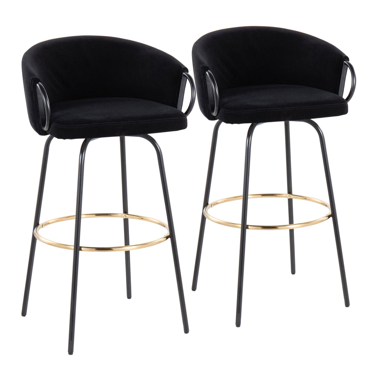 Claire Contemporary Barstools with Footrest, Set of 2 - Multiple Colors