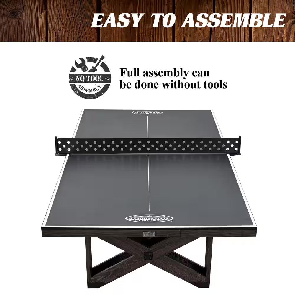 9 Ft. Fremont Indoor Ping Pong Tennis Table, Official Size Furniture Quality with Metal Net and Storage Drawer