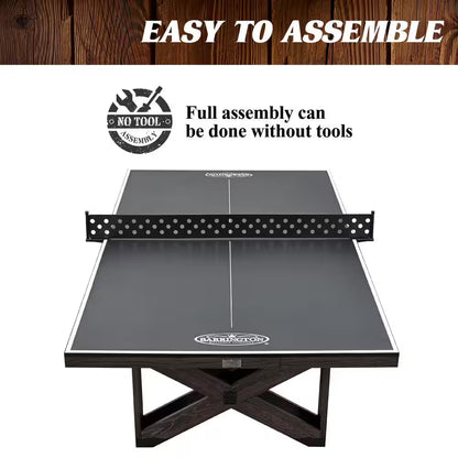 9 Ft. Fremont Indoor Ping Pong Tennis Table, Official Size Furniture Quality with Metal Net and Storage Drawer