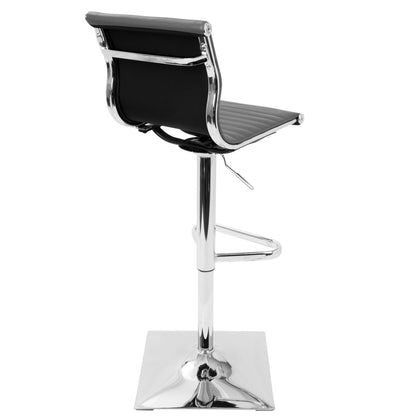 Contemporary Adjustable Barstool with Swivel – Bar Height, White or Dark Gray
