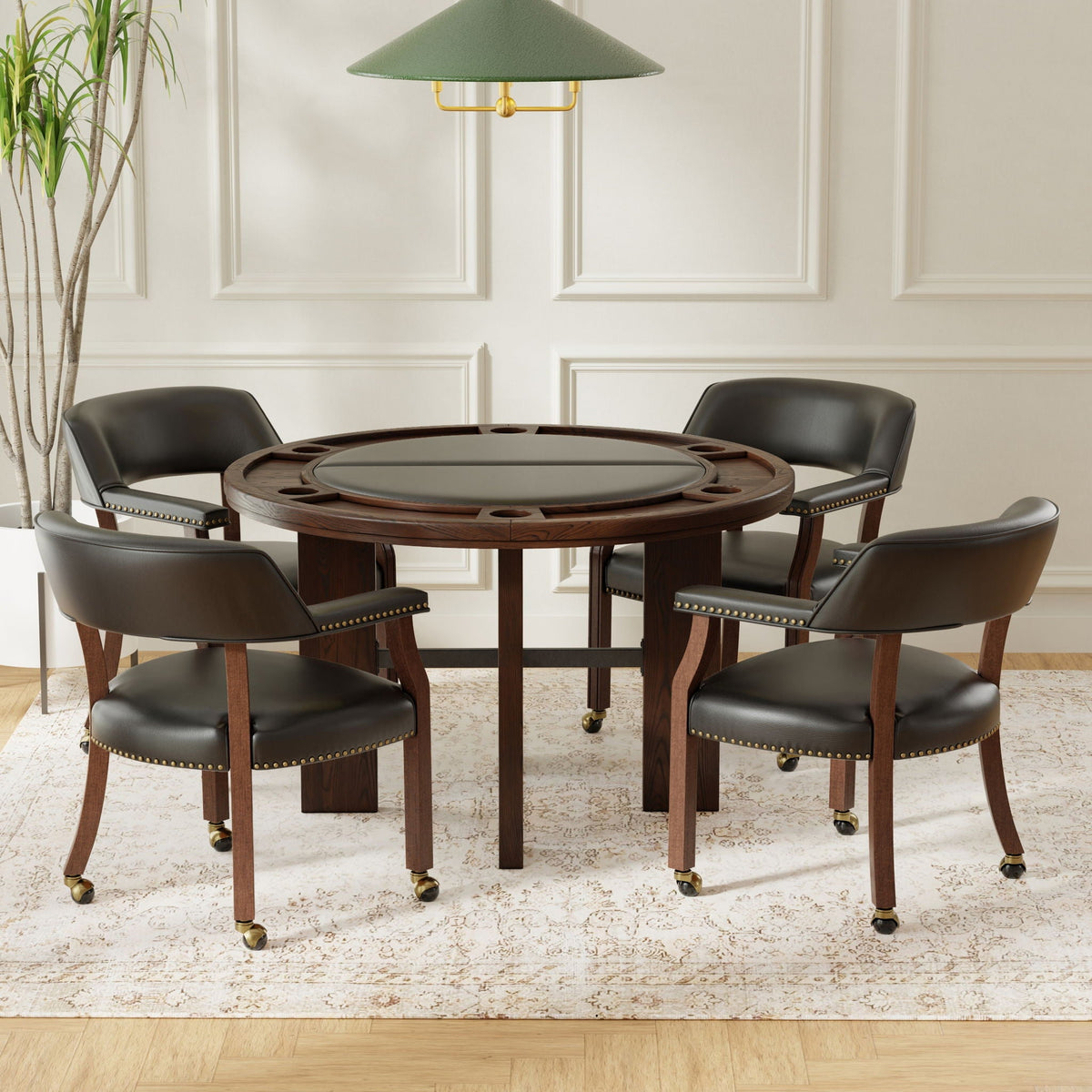 2 in 1 Dining and Game Table with Dual-Purpose Top